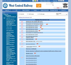 Railway Recruitment Cell Wcr Jabalpur Apprentice Form Online